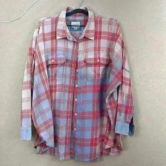 American Eagle Women Oversized Button-Up Beach Shirt M TC1 - Picture 1 of 7